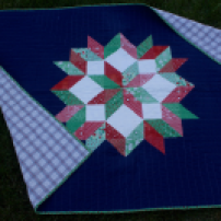Christmas carpenter star quilt, 2014. Backed in really luxurious heavy flannel. SO MUCH COZE.