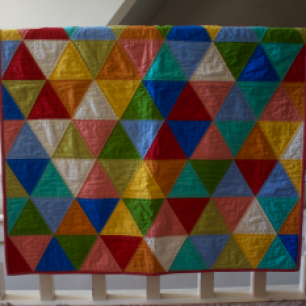 Triangle baby quilt I made for kiddo.